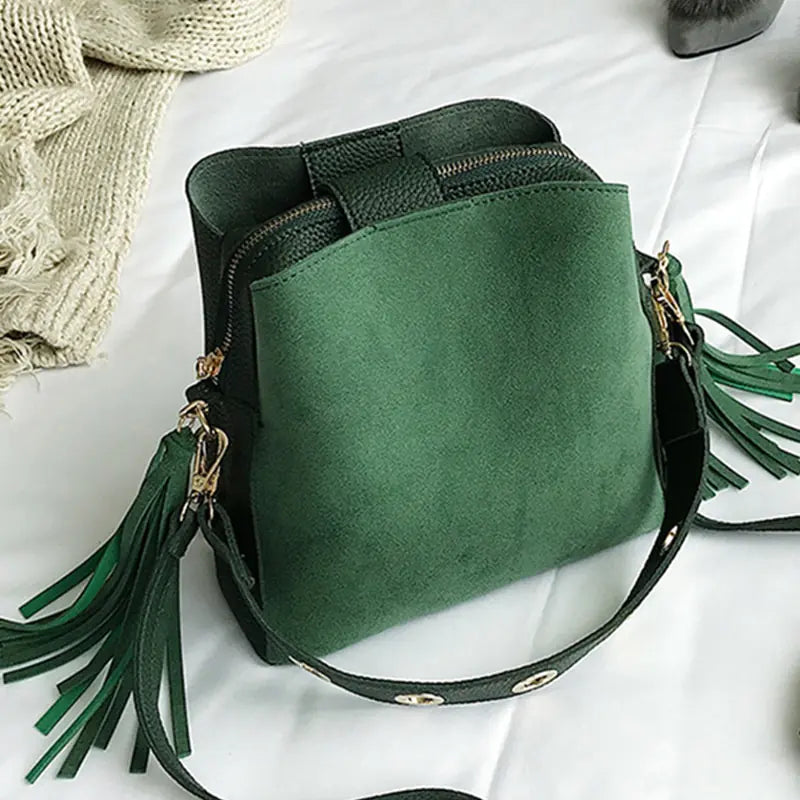 Bucket Vintage Tassel Messenger Bag